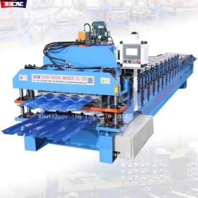 double layer trapezoidal and tile roofing machine