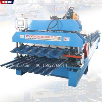 Tile & trapezoidal double layer roof making machine