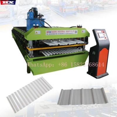 Profileuse de tôle double couche ondulée et trapézoïdale