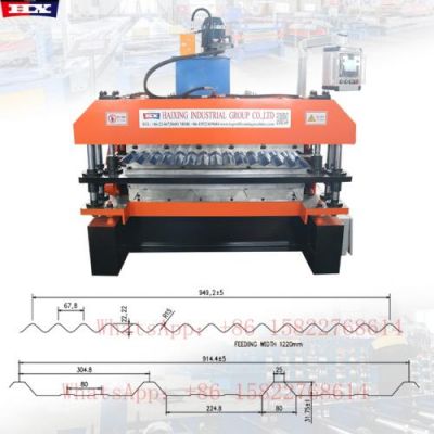 R panel and corrugated sheet double layer roll forming machine